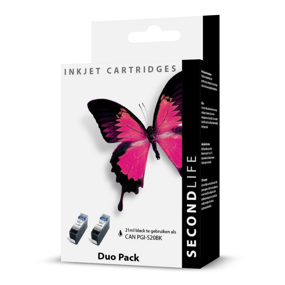 SecondLife - Duopack Canon PGI 520 Black