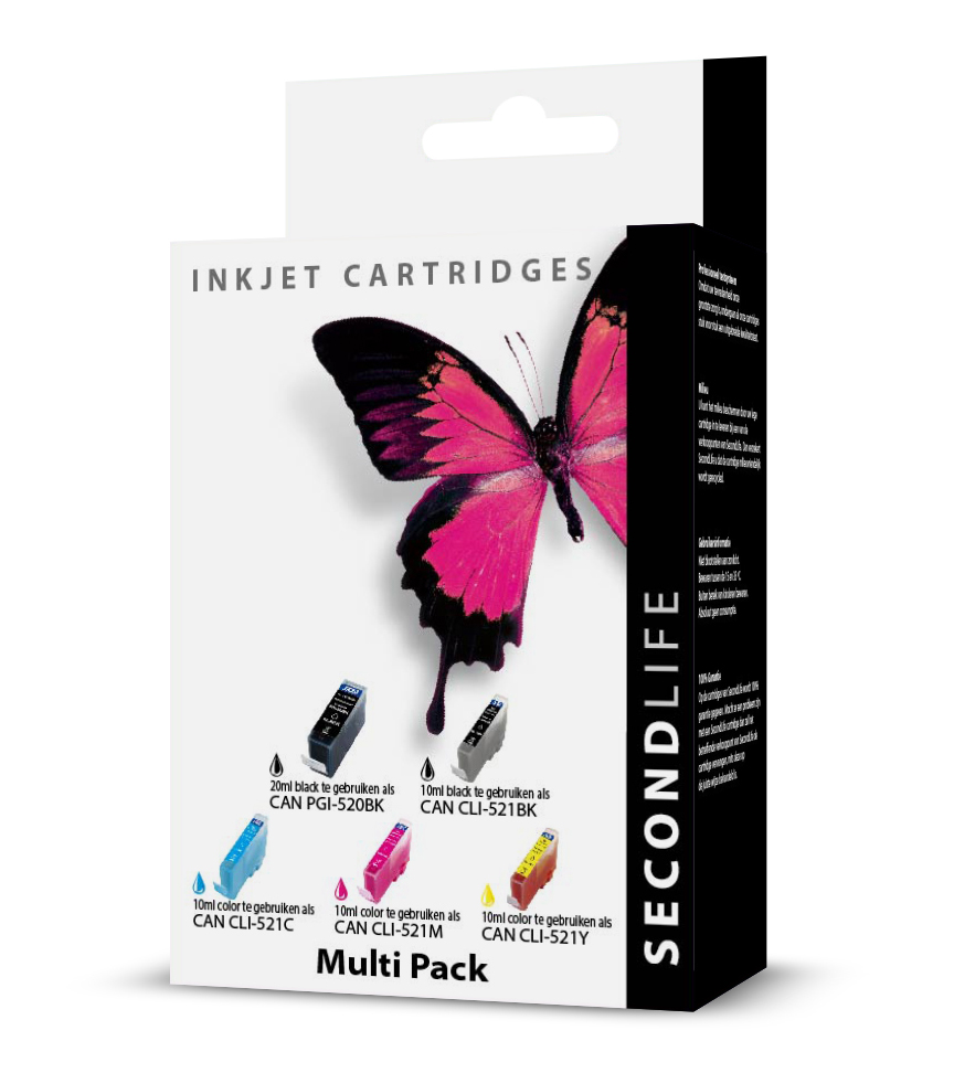 SecondLife - Multipack Canon 520 Black & 521 Serie