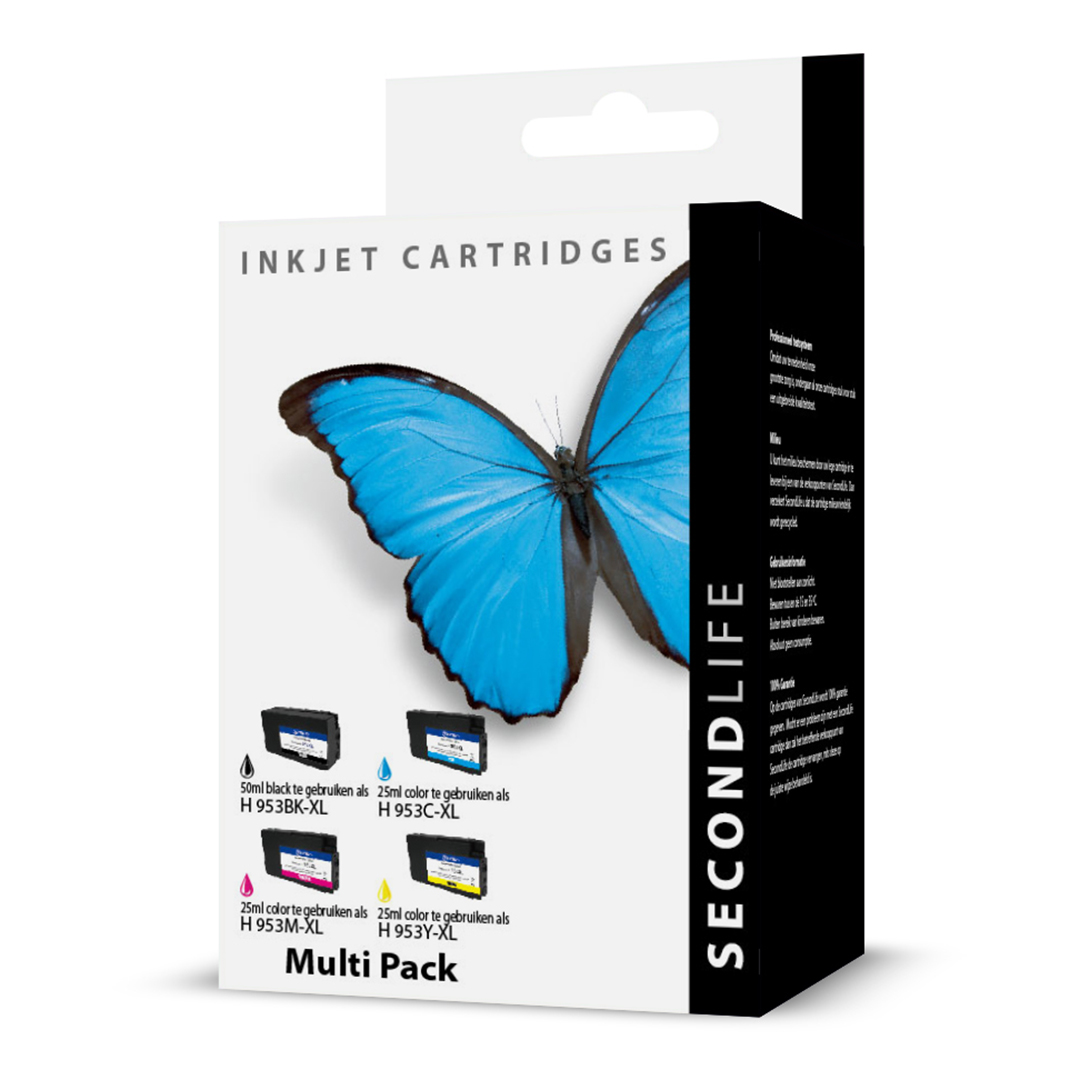 SecondLife - Multipack HP 953 XL BK C M en Y