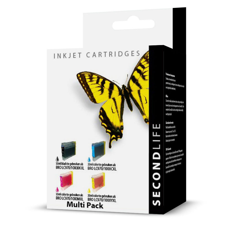 SecondLife - Multipack Brother LC 970/1000 BK C M en Y