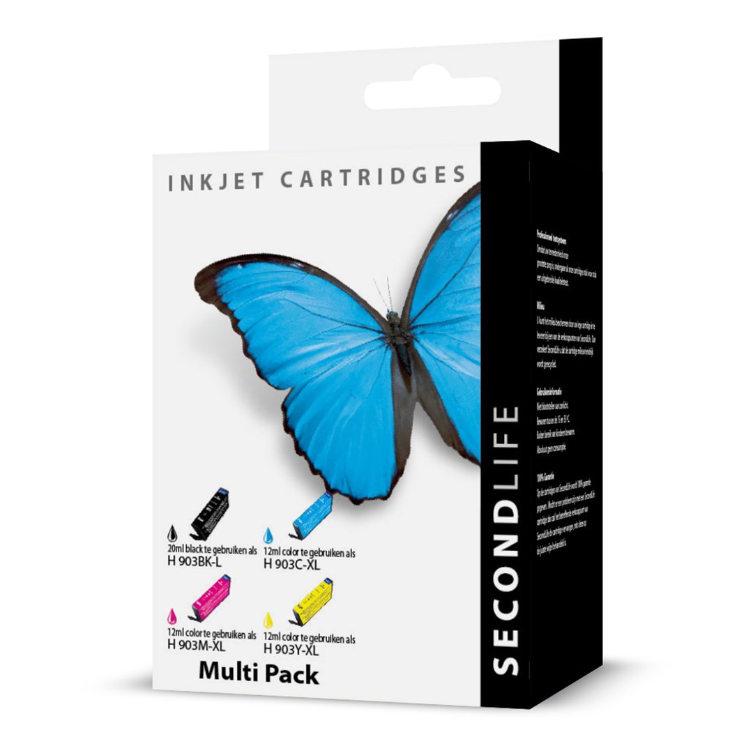 SecondLife - Multipack HP 903 XL BK  C  M en Y
